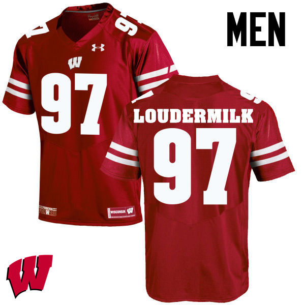 Men Wisconsin Badgers #97 Isaiahh Loudermilk College Football Jerseys-Red - Click Image to Close